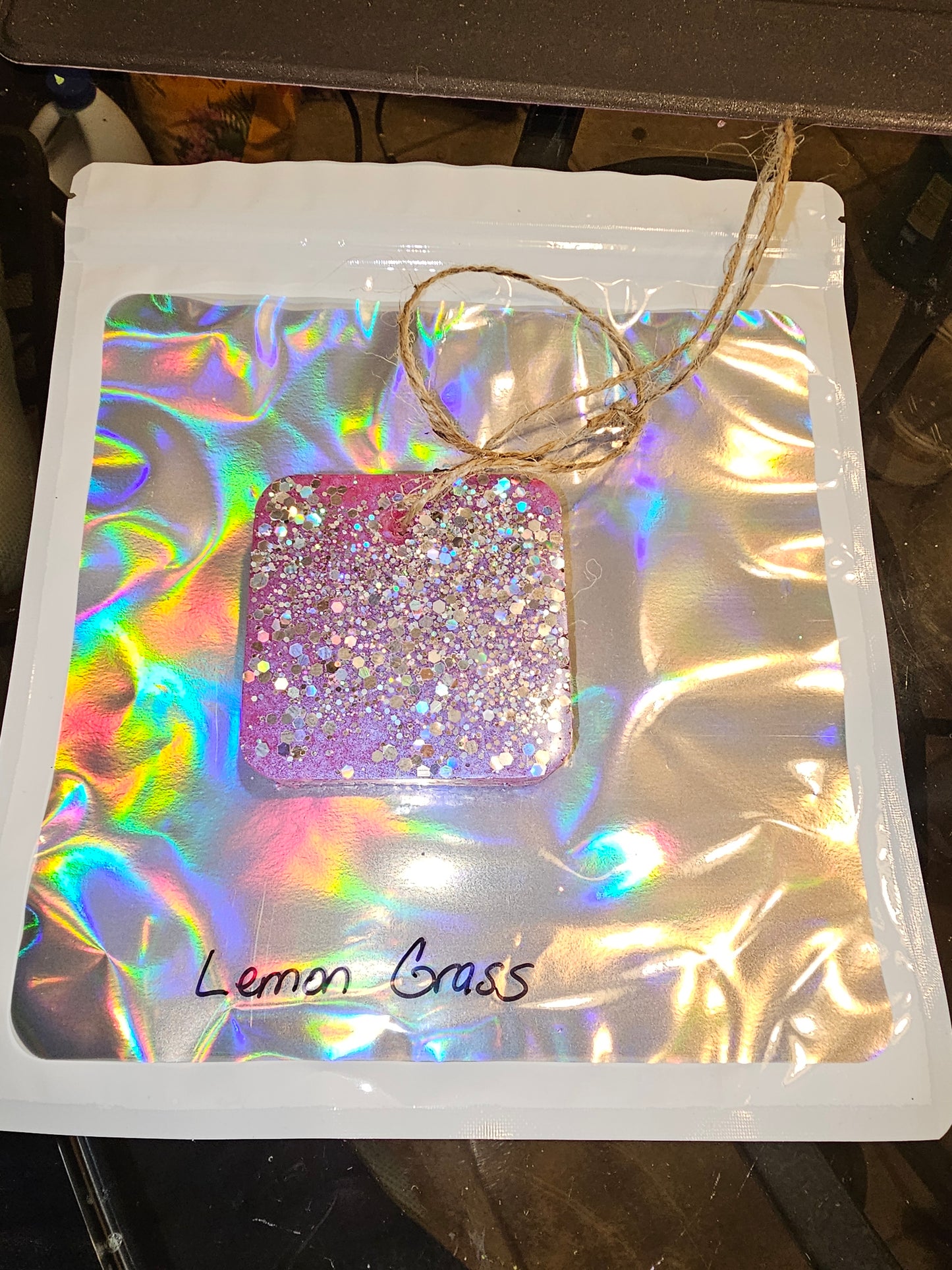 Freshie Pink glitter lemon grass New
