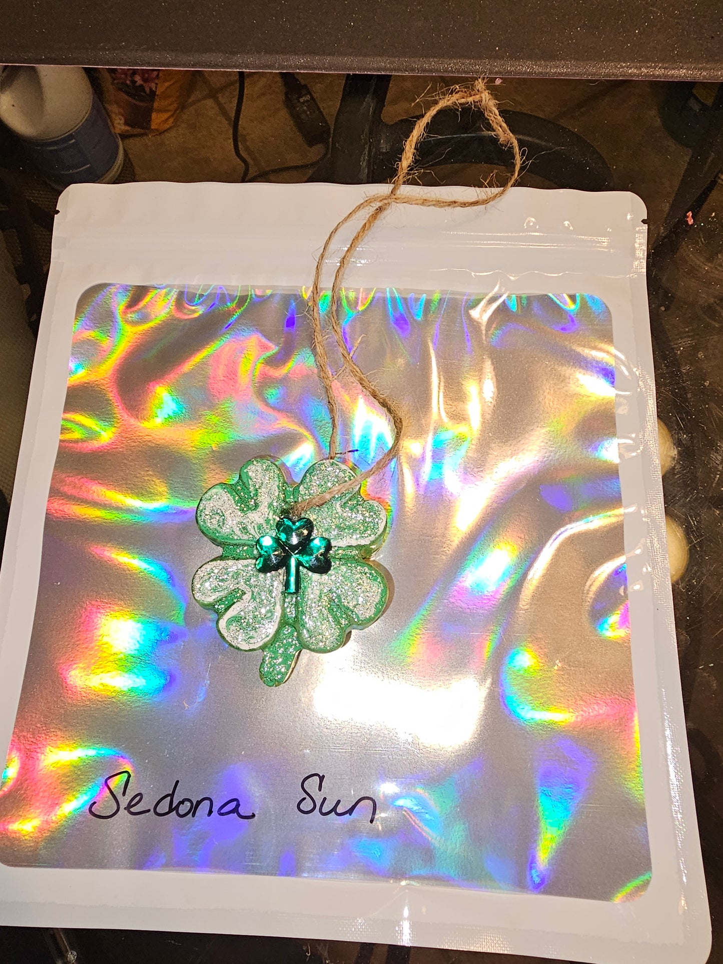 Freshie Shamrock with stone Sedona Sun scent Brand new