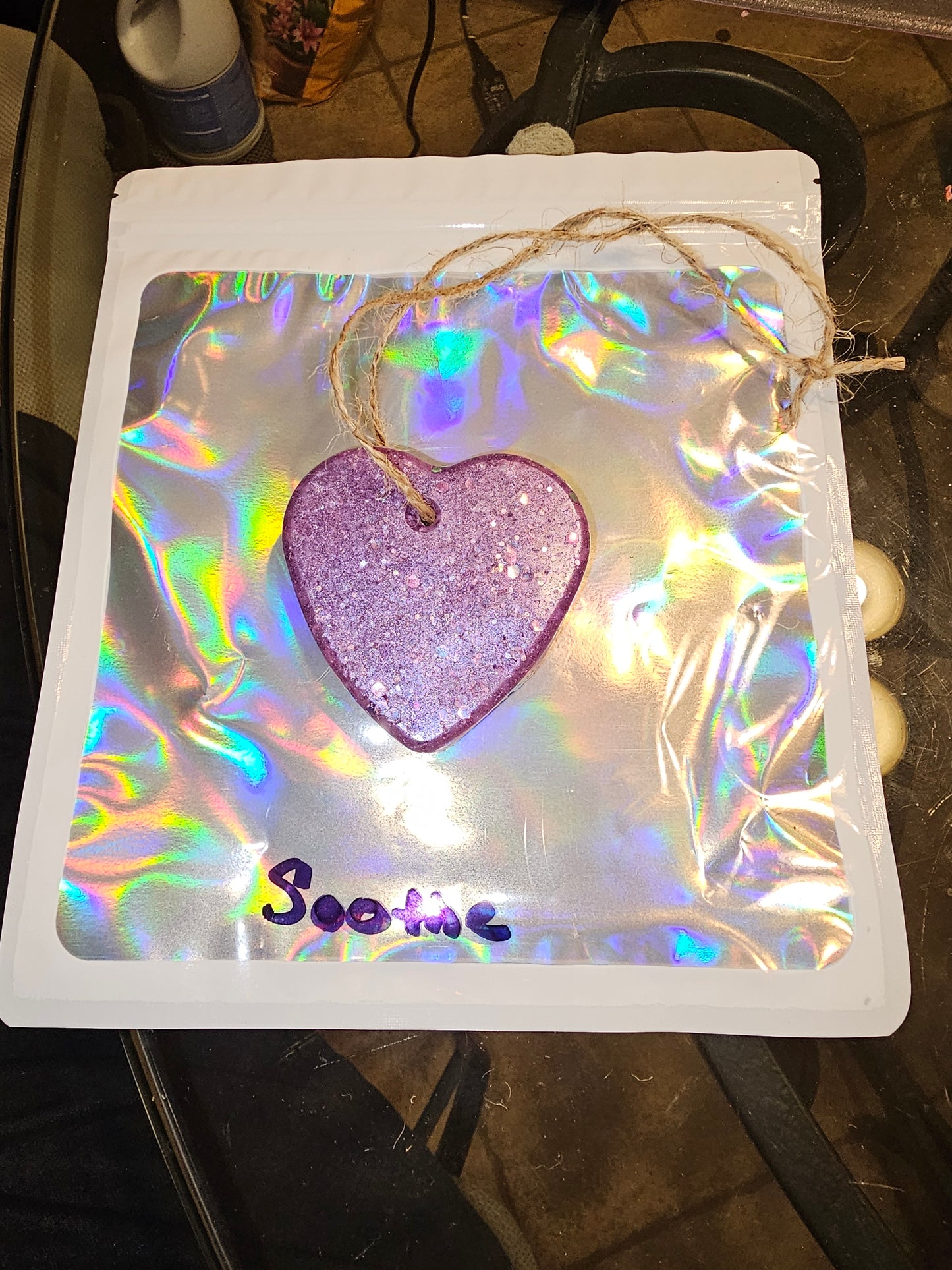 Freshie Purple Heart with glitter Soothe scent Brand new