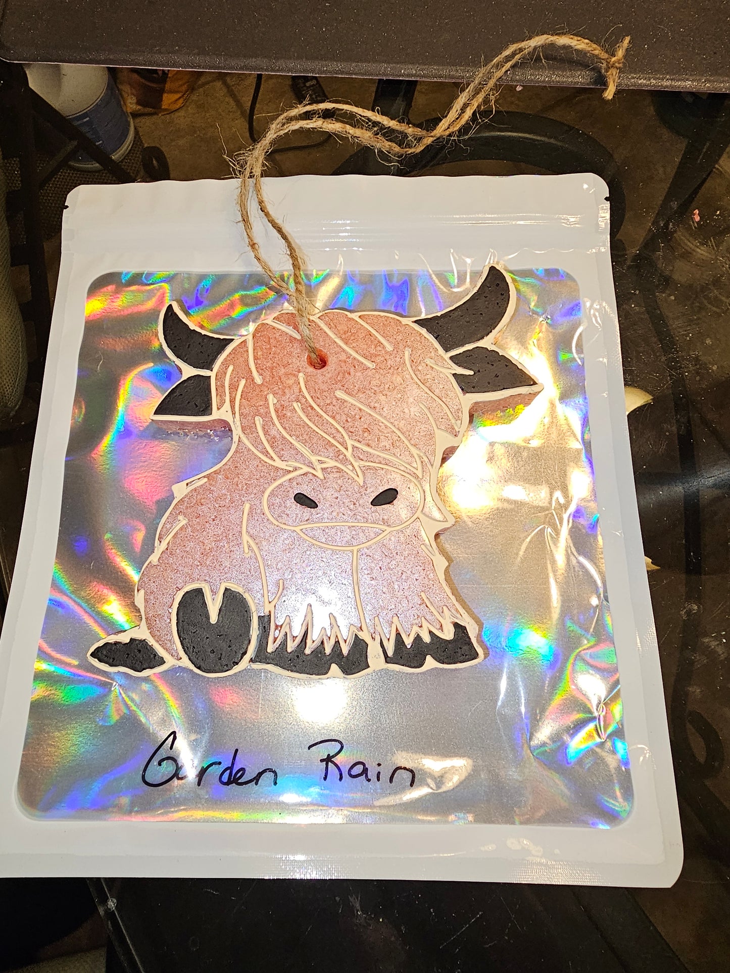 Freshie Highland cow apricot Garden rain scent Brand new